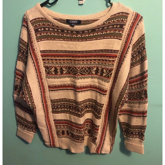 Womens Chaps S 3D Vintage pattern Sweater - Picture 1 of 4